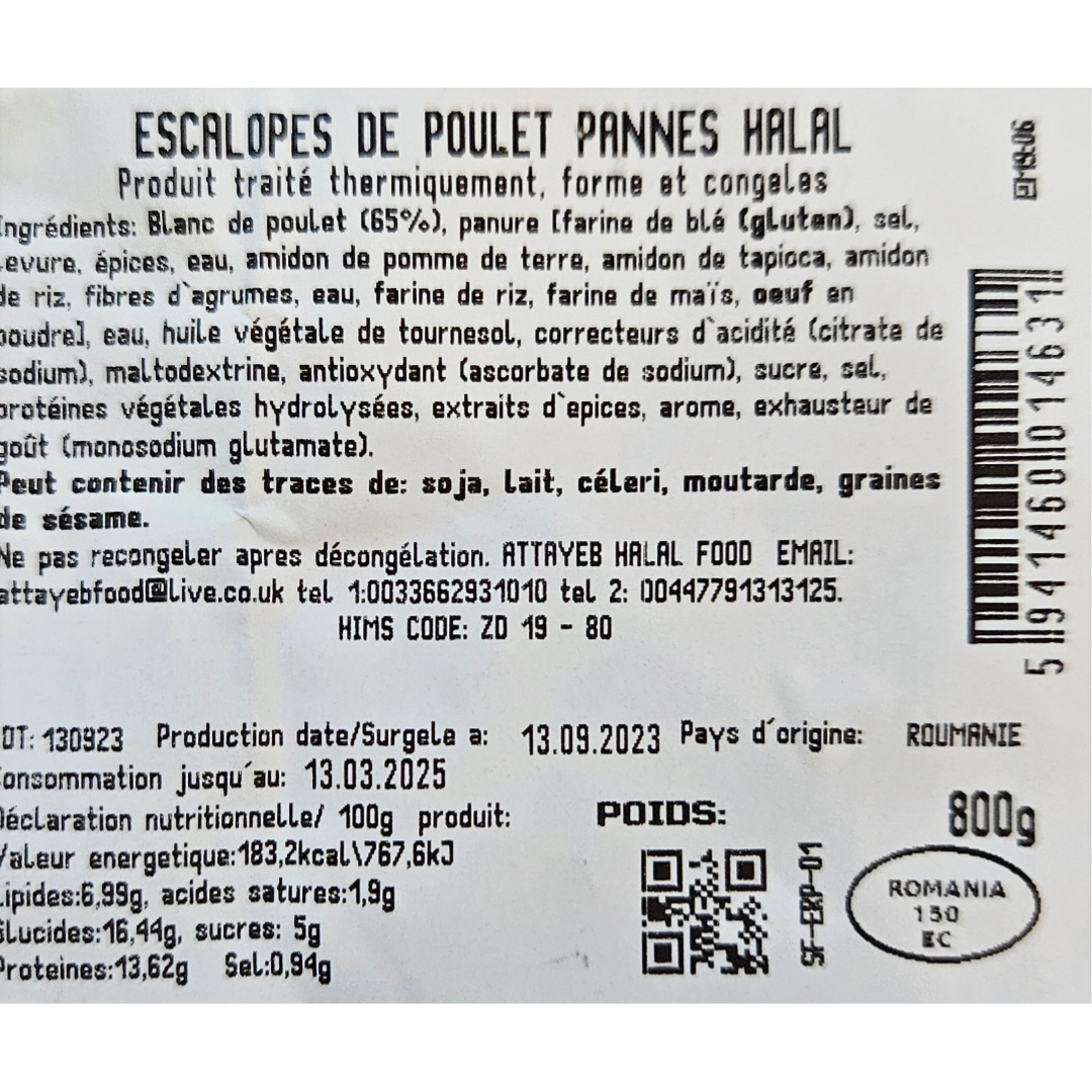 Image de Escalope de Poulet Panée HALAL