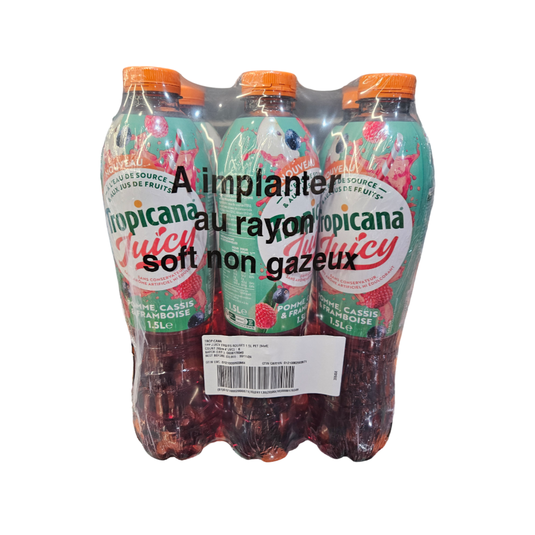 Image de Tropicana Juicy Pomme Cassis Framboise 1,5L